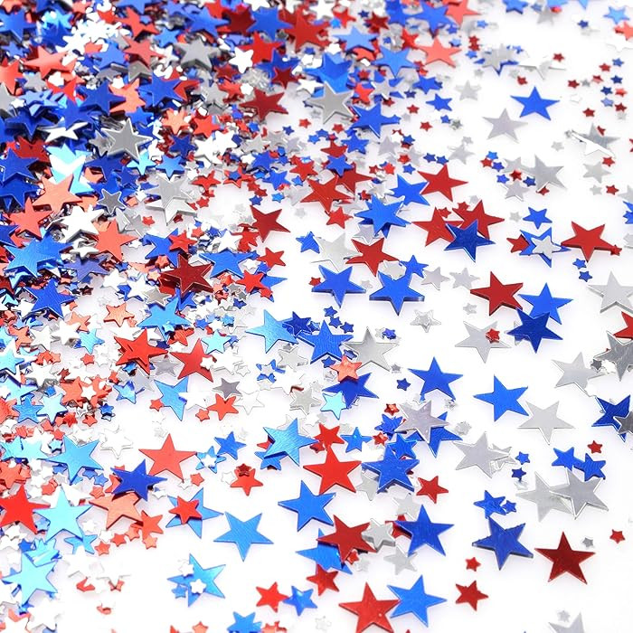 Red Blue White Twinkle Stars Table Confetti 4th of July Independence National Day American Theme ... | Amazon (US)