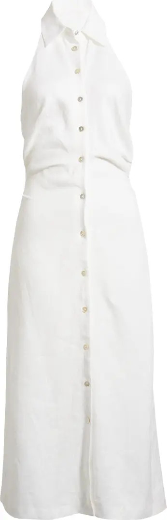 Belen Halter Neck Linen Shirtdress | Nordstrom