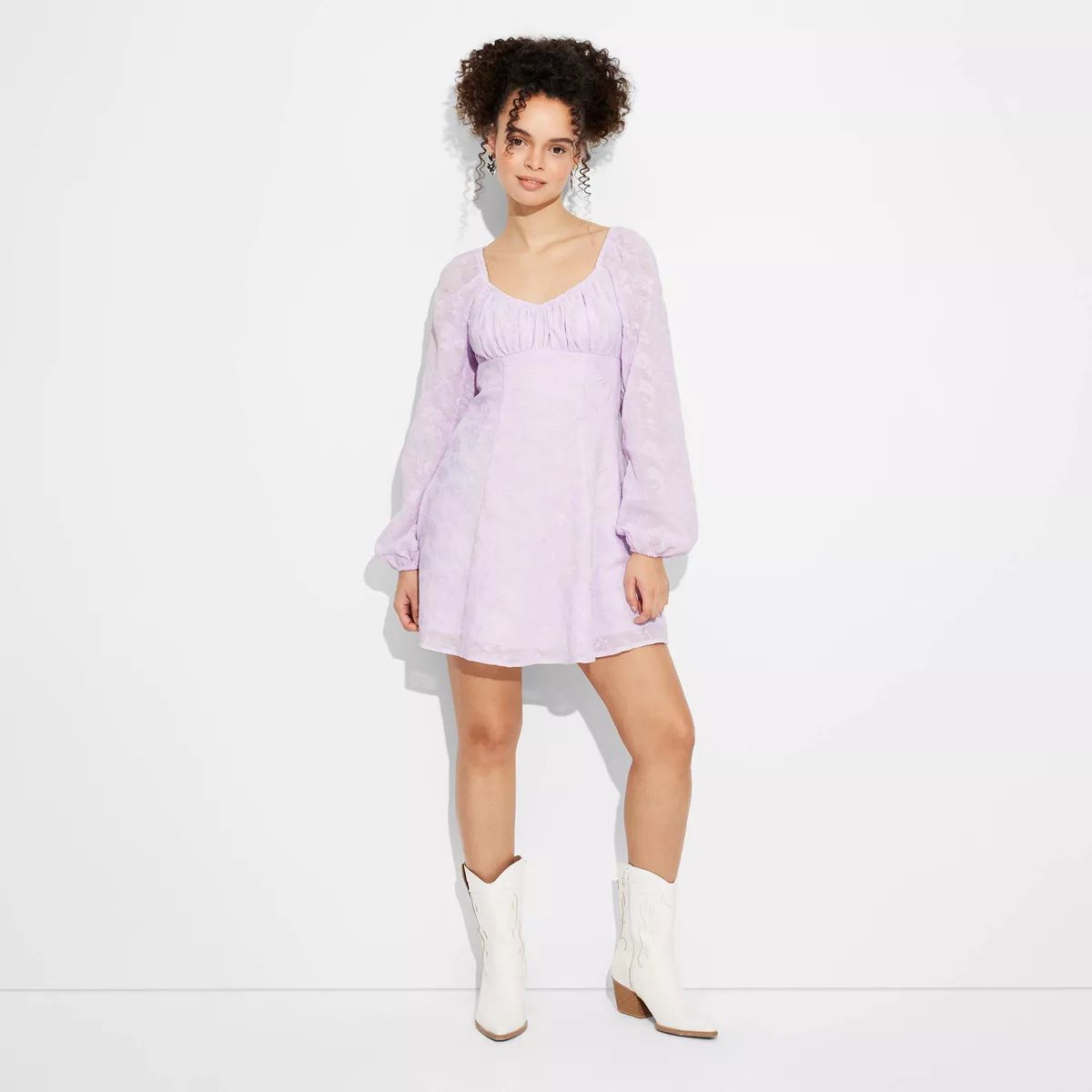 Women's Bishop Long Sleeve Fit and Flare Dress - Wild Fable™ | Target