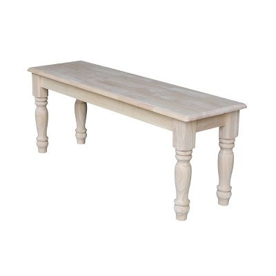 Farmhouse Bench - Unfinished - International Concepts: Hardwood Rectangular Seat for Dining & Bedroom, Seats 2 | Target