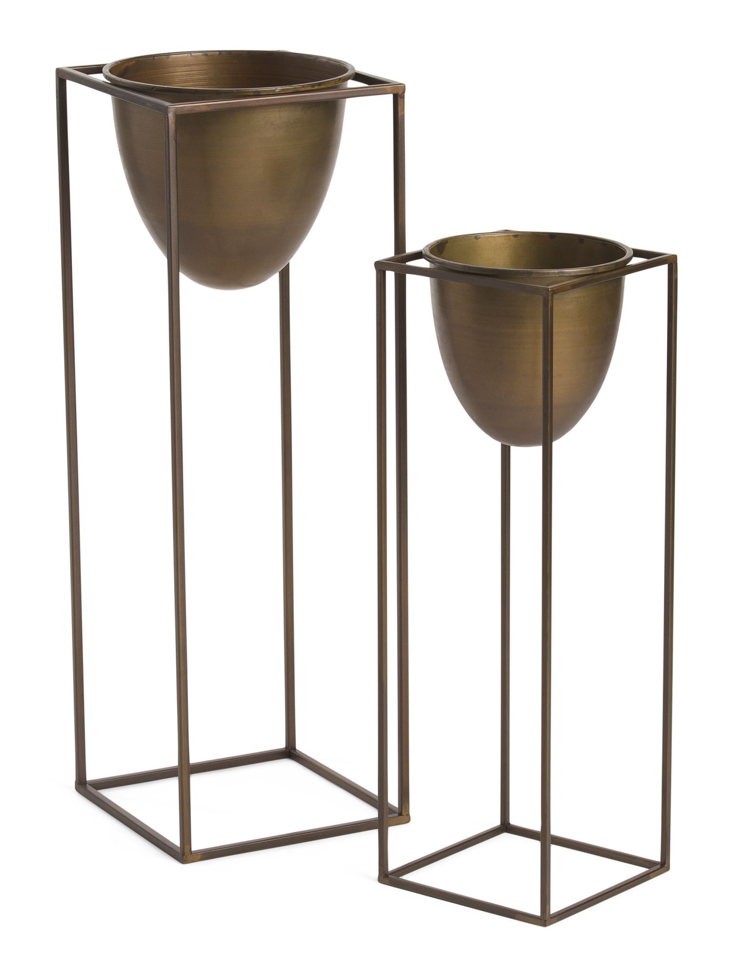 Set Of 2 Metal Cone Planter On Detachable Stand Set | TJ Maxx