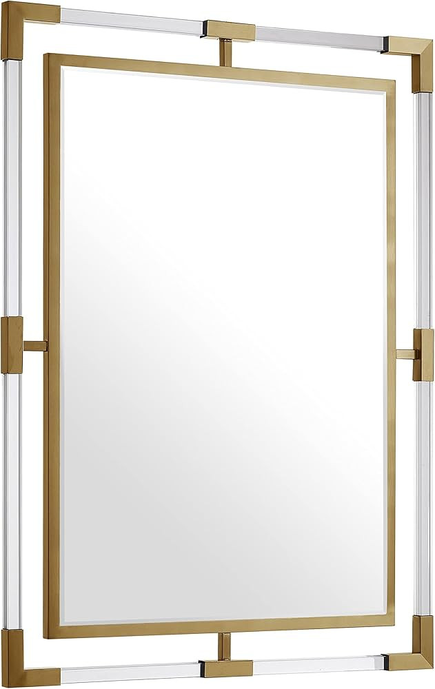 Meridian Furniture Ghost Collection Modern | Contemporary Mirror, 28" W x 1" D x 38" H, Acrylic/B... | Amazon (US)