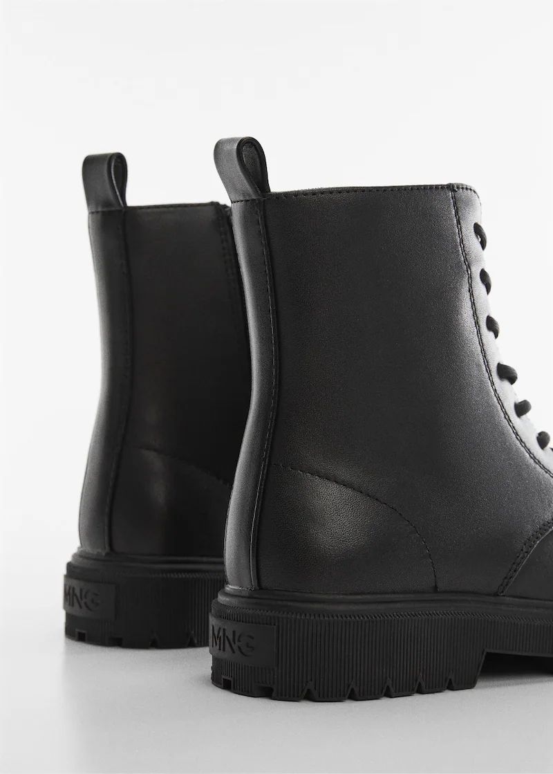 Lace-up leather boots -  Women | Mango USA | MANGO (US)