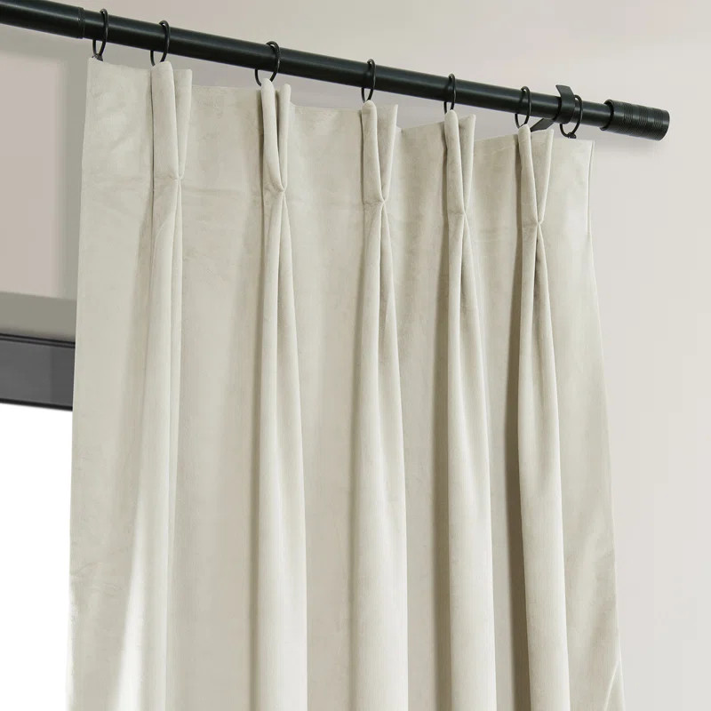 Balone French Pleated Signature Velvet Thermal Lined 100% Blackout Curtains for Bedroom & Living ... | Wayfair North America