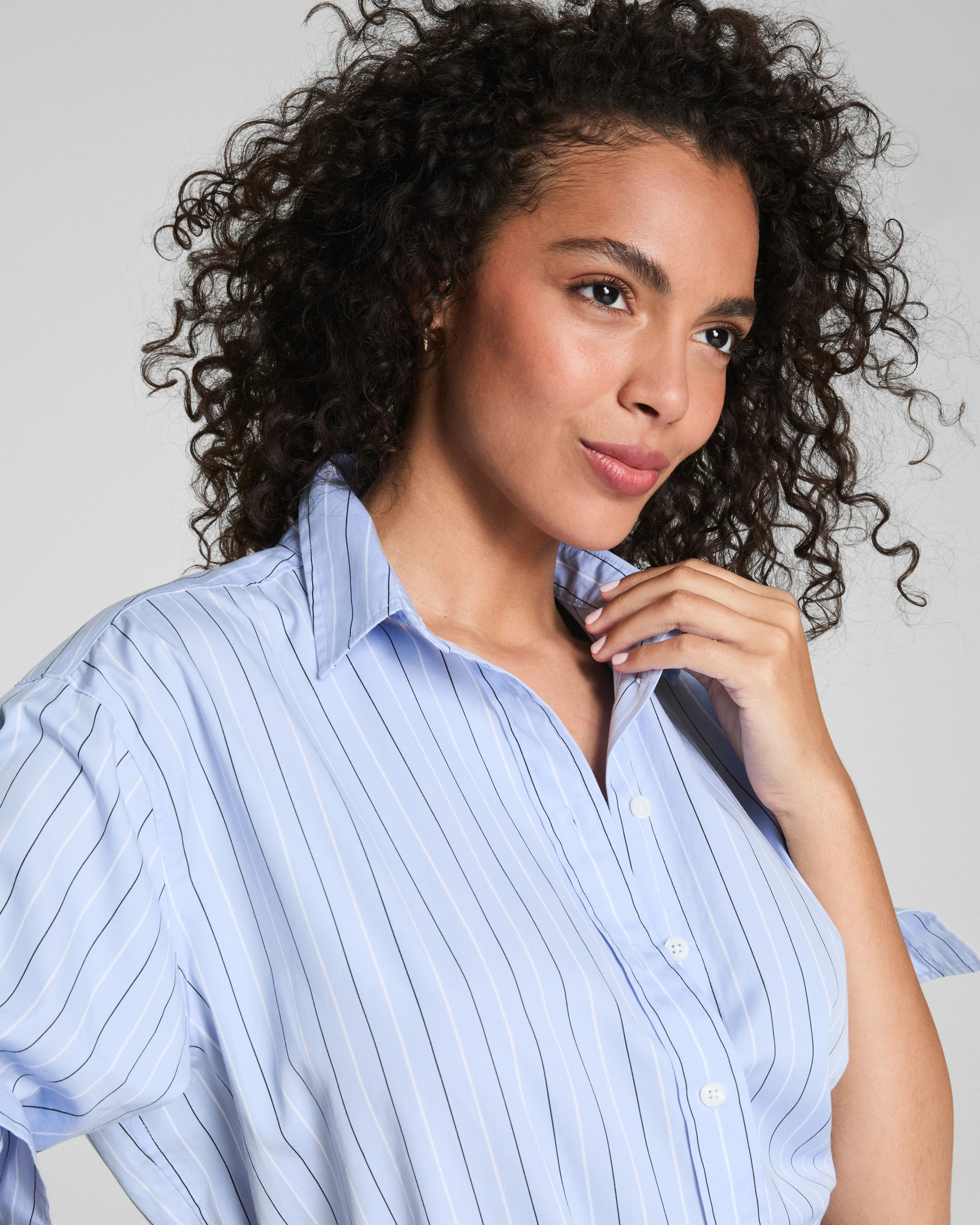 Oversized Poplin Button-Up – Lightweight, Polished & Versatile | SPANX | Spanx