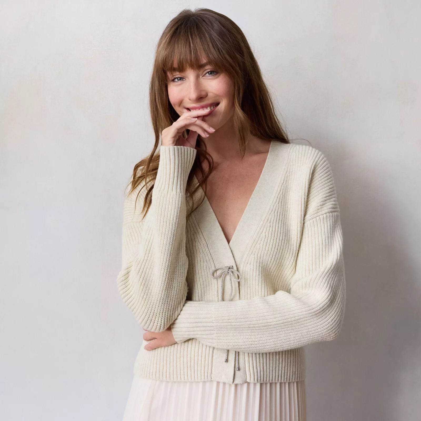 Women's LC Lauren Conrad Knitted V-Neck Sweater | Kohl's