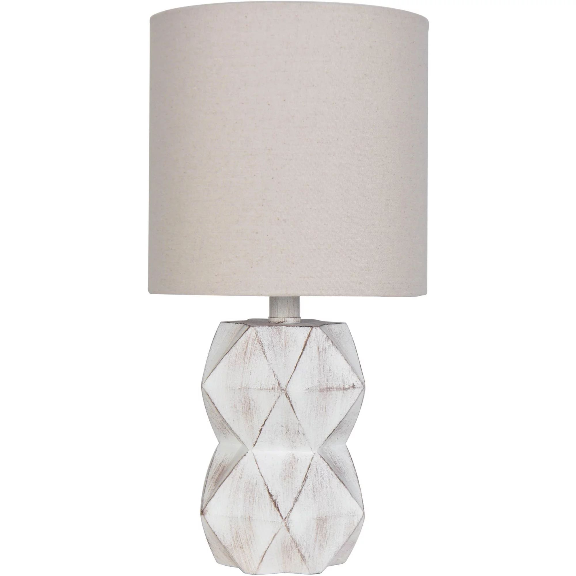 Better Homes & Gardens White Wash Faceted Faux Wood Table Lamp - Walmart.com | Walmart (US)