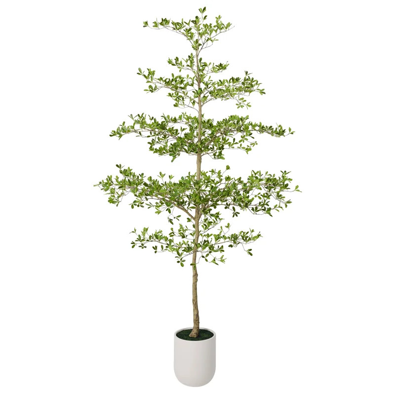 10ft Artificial Black Olive Tree With Large White Planter, Tall Faux Black Olive Tree Indoor, Dec... | Wayfair North America