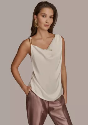 Donna Karan New York Women's Cowl Neck Top with Hardware | Belk