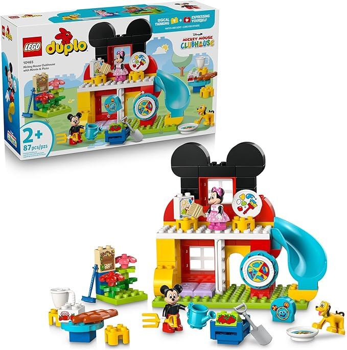 LEGO DUPLO Disney Mickey Mouse Clubhouse with Minnie & Pluto Building Toy - Fine Motor Skill Toy ... | Amazon (US)
