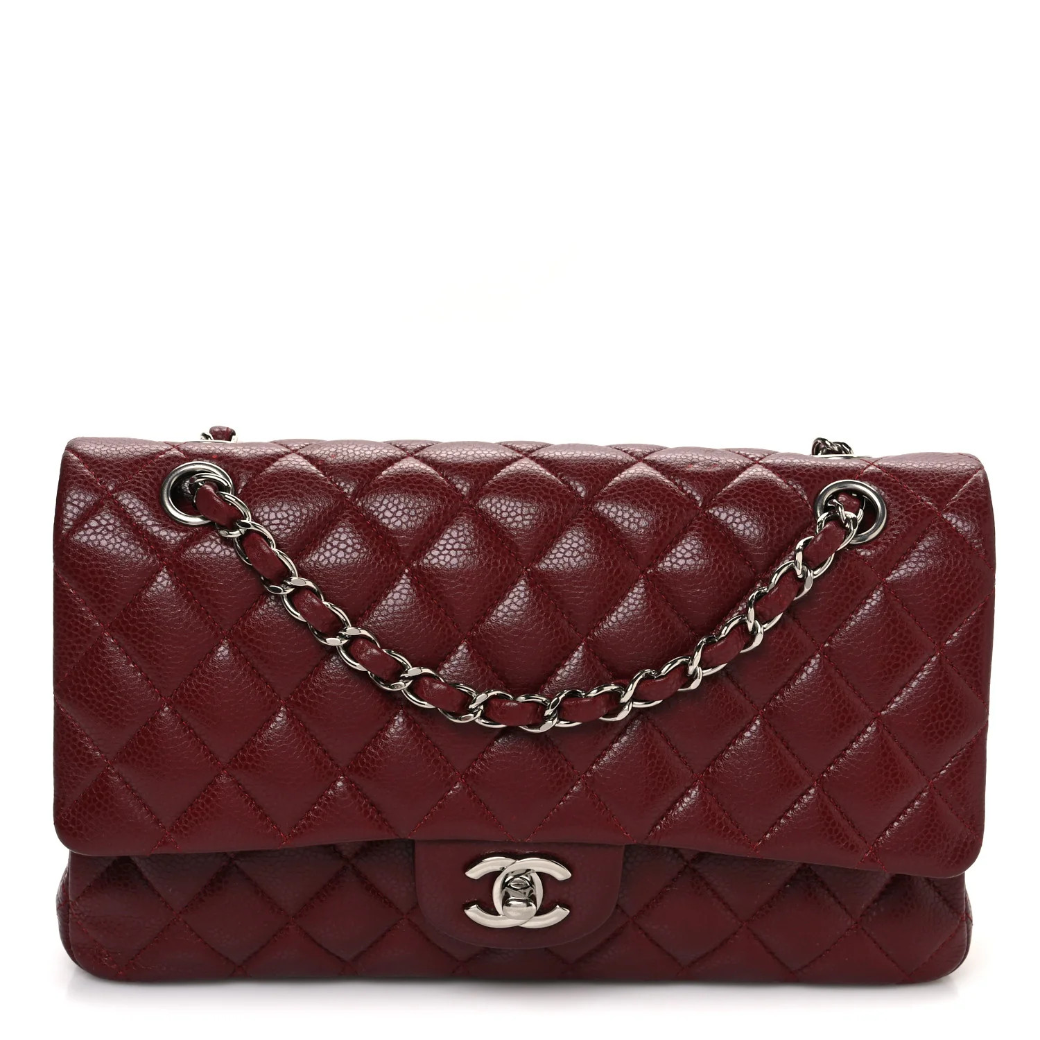 Chanel Caviar Quilted Medium Double Flap Burgundy 1693990 | FASHIONPHILE (US)