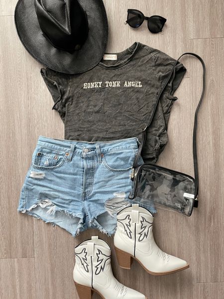 Country music concert outfit! Here’s a better flat lay of my outfit for Eric Church. Loved this cutie little top 🖤🤠

#countryconcert #concertoutfit #concert #ericchurch #countrymusic 

#LTKparties #LTKstyletip #LTKshoecrush