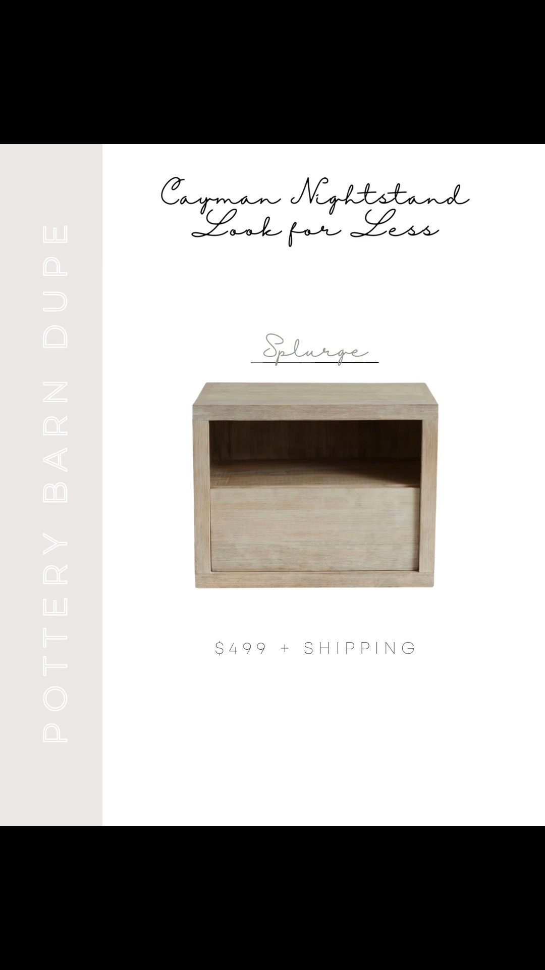Pottery Barn Cayman nightstand dupe, Pottery Barn dupe! Cayman 27” nightstand, Splurge or save, pottery barn lookalike, pottery barn inspired, pottery barn cayman collection, pottery barn cayman bedroom collection, pottery barn nightstand dupe, pottery barn bedroom lookalike, pottery barn look for less, pottery barn look alike furniture, pottery barn look alike, pottery barn look alike bedroom furniture, pottery barn inspired  bedroom, pottery barn inspired furniture, pottery barn inspired home, cayman nightstand pottery barn, Under $200 nightstand, affordable nightstand, nightstand on a budget





#LTKHome #LTKSaleAlert #LTKWatchNow