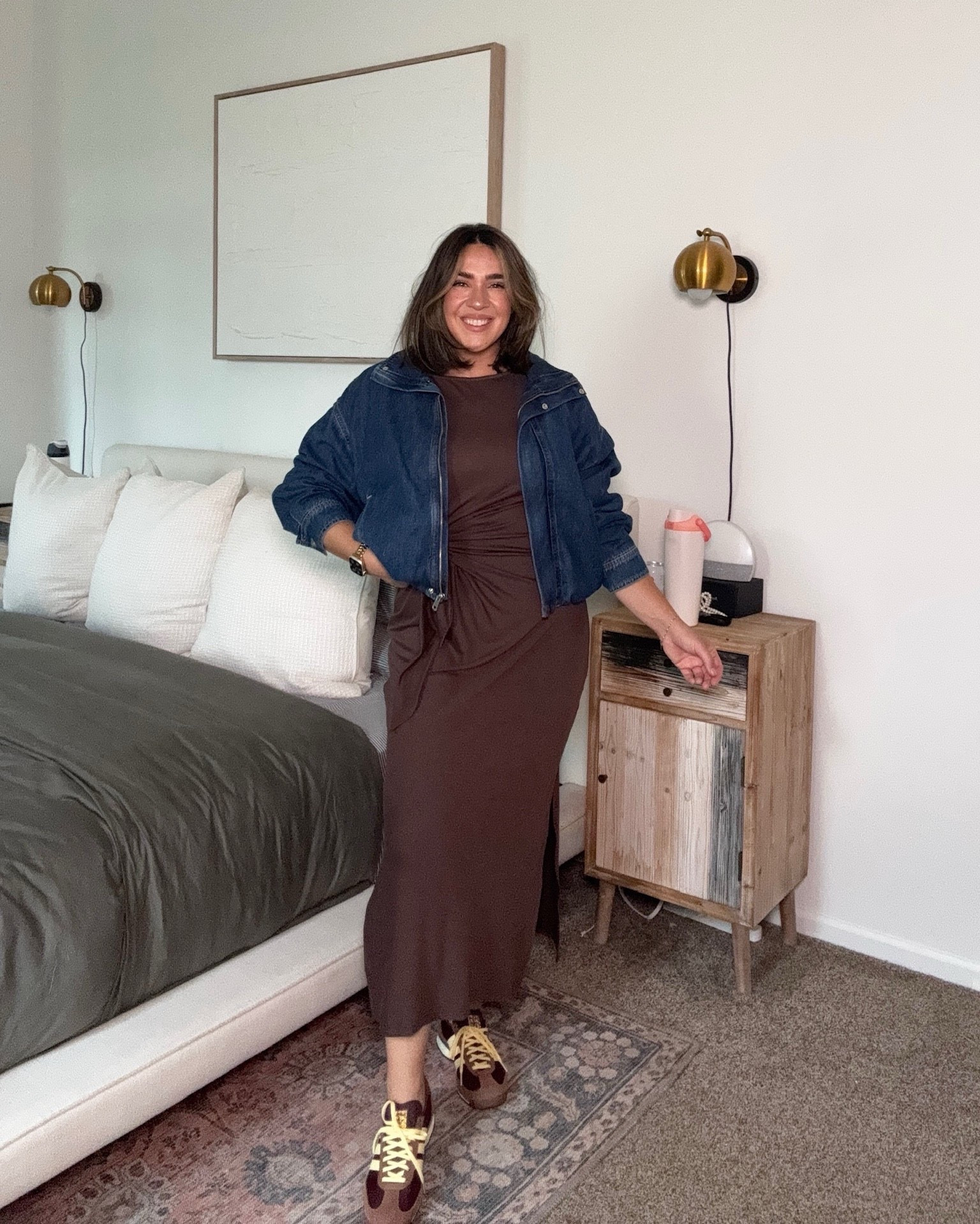 The softest stretchiest and most flattering dress for fall! Midsize fall style idea for teacher, family photos and more! Size L for me. Bump friendly.

#LTKTall #LTKSeasonal #LTKWorkwear