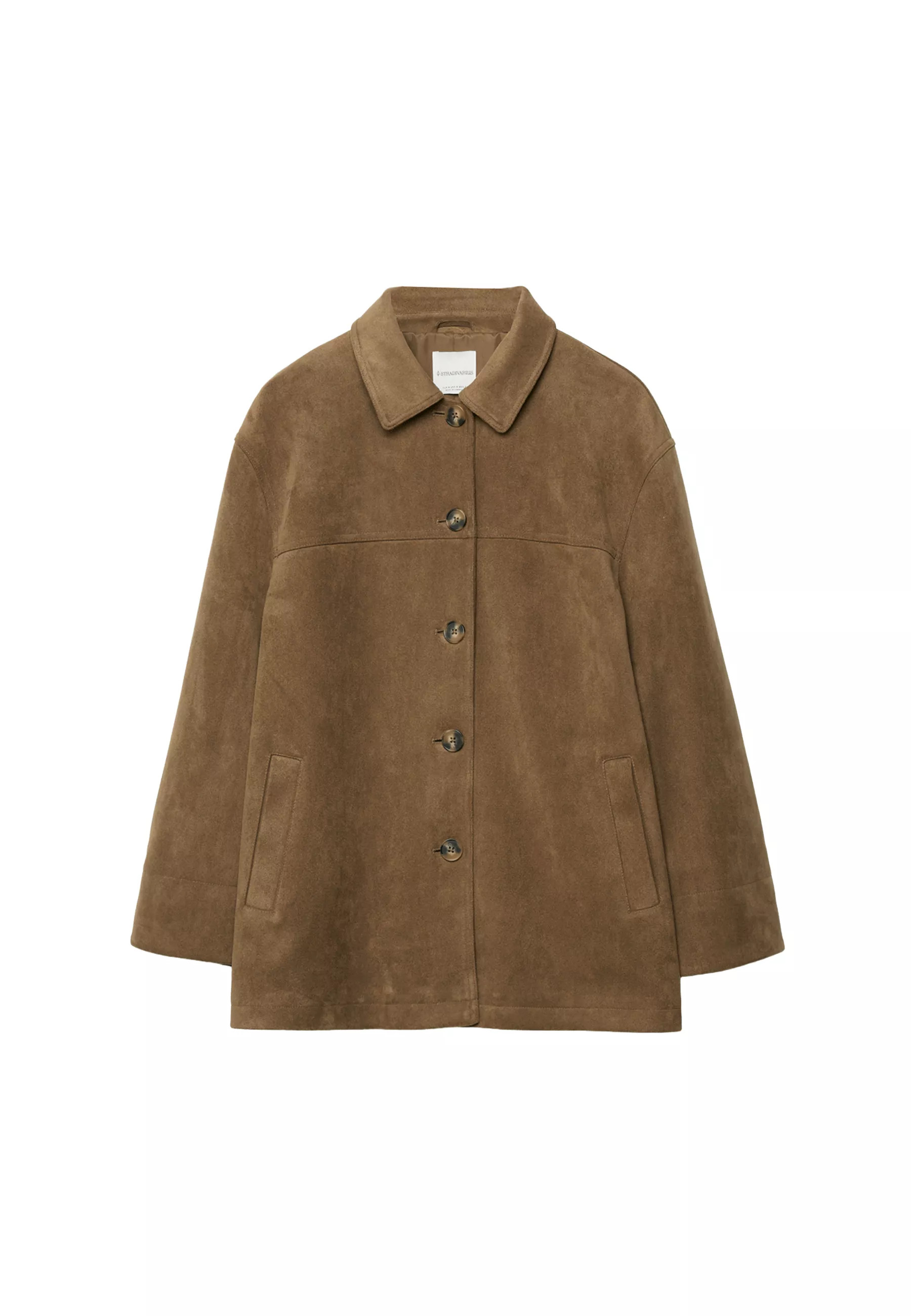Faux suede jacket - Women's Faux suede | Stradivarius United Kingdom | Stradivarius (UK)