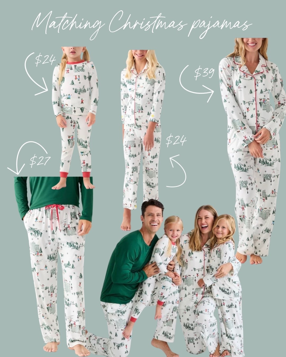 MATCHING CHRISTMAS PAJAMAS❤️🎄

Festive and cozy, these holiday pjs features a sweet Christmas village🎅🏼❄️✨ perfect for to celebrate the season in comfort and looking cute🥰 Soft and snug, it’s ideal for Christmas mornings, bedtime or festive family fun & matching family photos🫶🏼

All on major SALE right now!!!! 🎉 Adult styles on sale for $39 and under!!! Kids styles on sale for $24 and under!! 

Run and grab yours while they are still in stock & on sale🙌🏼

#christmaspajamas #matchingfamilypajamas #holidaypajamas #familychristmaspjs #christmasmorning #christmastraditions #cozychristmas #christmasmagic #christmas #christmasmatching #christmasstyle #holidaytraditions #matchingpjs #familypjs #christmasinstyle #christmasfun #christmasfamily #christmasready #festivefits #christmascountdown #holidays #kids #kidspajamas #kidschristmas #toddler #toddlerpajamas #baby #babypajamas #family #familyphotos #familymatching #matchingfamily #familypajamas #pajamas #pjs 

#LTKKids #LTKSeasonal #LTKFamily