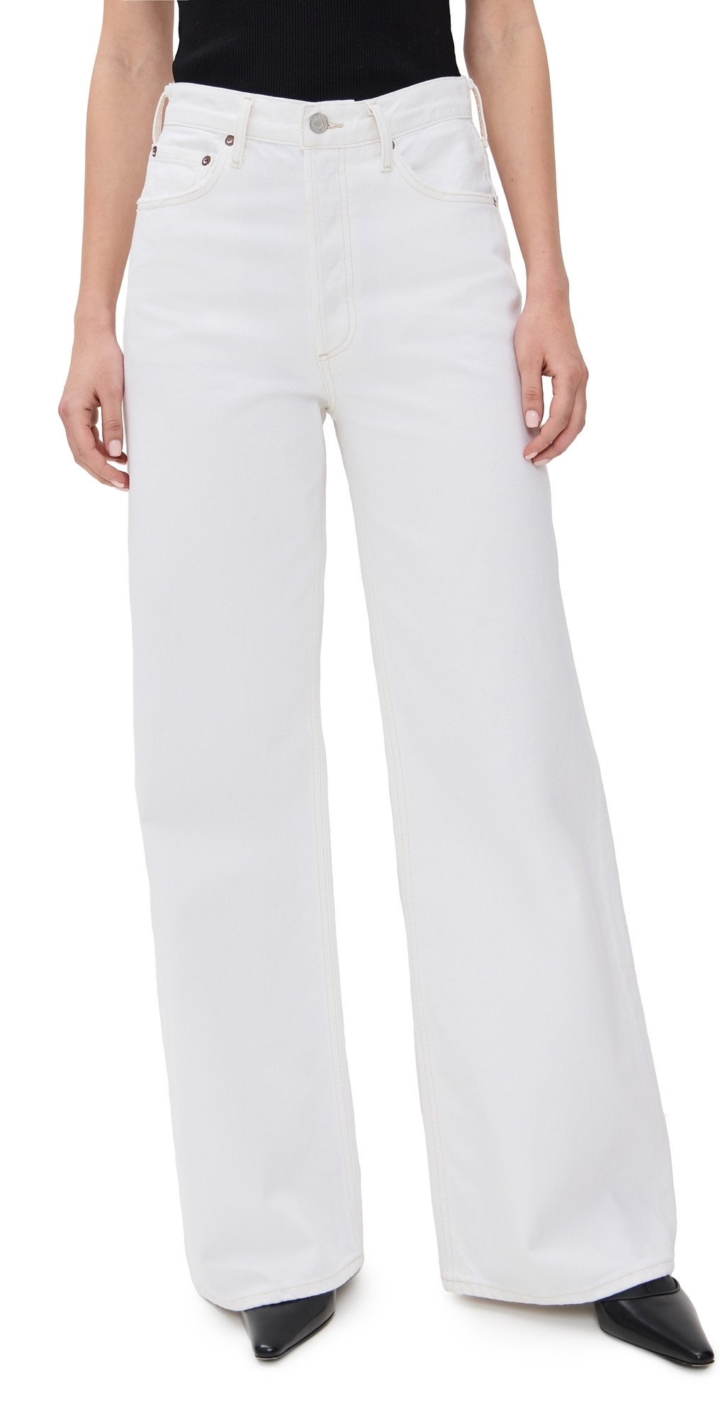 AGOLDE Dame Jeans: High Rise Wide Leg Milkshake 31 | Shopbop