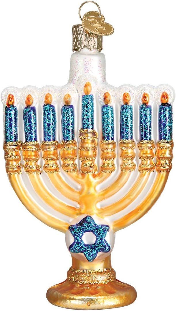 Old World Christmas Ornaments: Hanukkah Glass Blown Ornaments for Christmas Tree, Menorah | Amazon (US)