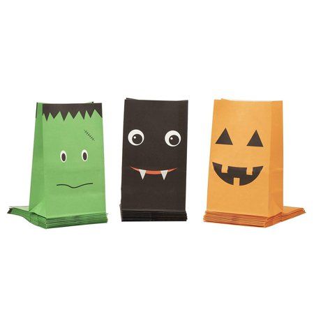 36 Pack Halloween Party Treats Bags, 3 Spooky Faces Trick ot Treat Candy Bags for Gift Bags, Hall... | Walmart (US)