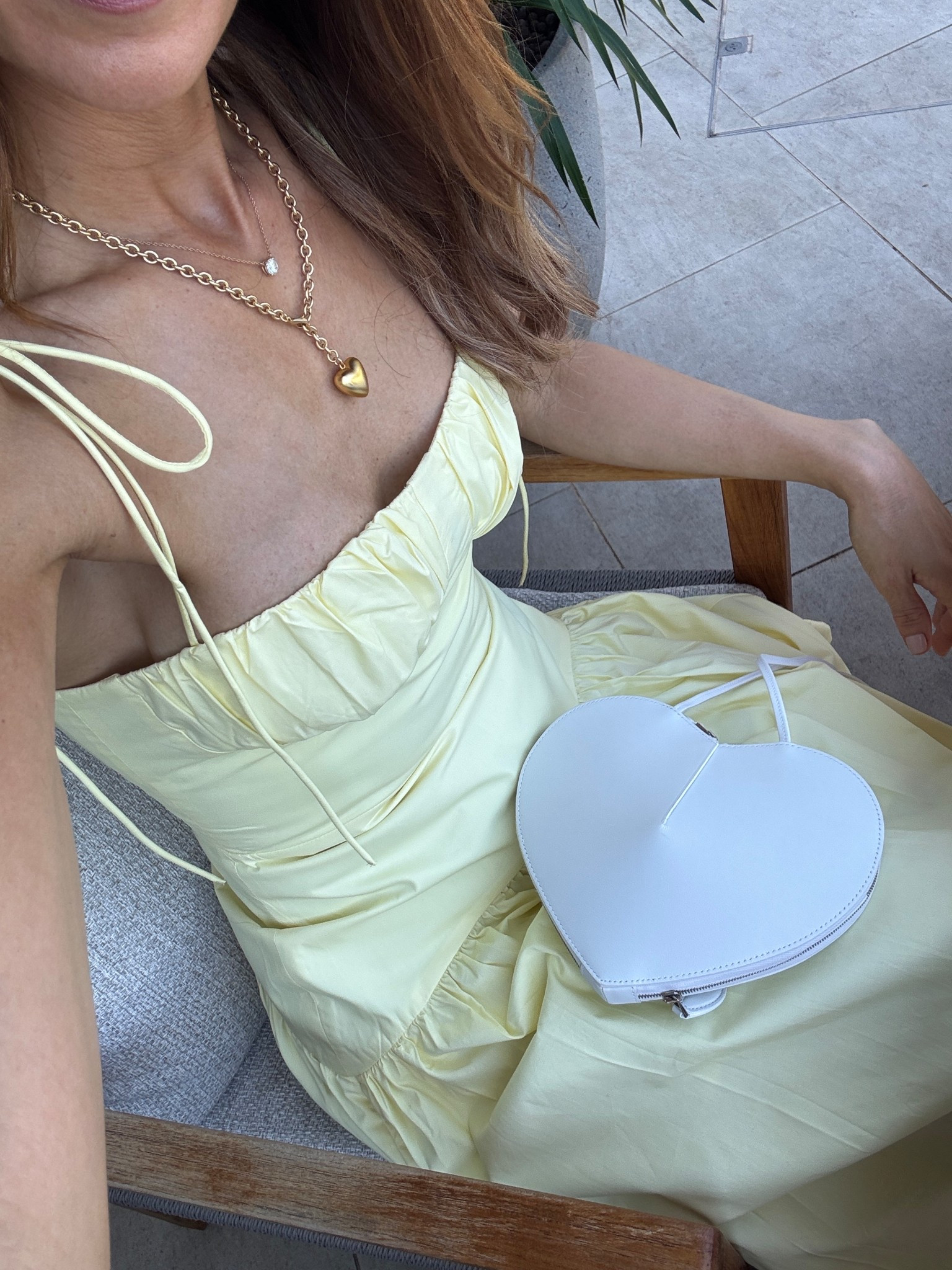 Summer lemon dress. Summer accessories. Heart bag. Alaia. Gold heart necklace 🍋💛🤍💫

#LTKsummer #LTKstyletip