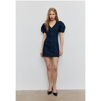 Stradivarius Short denim dress with puff sleeves OVERDYED BLUE DENIM M | Stradivarius (UK)