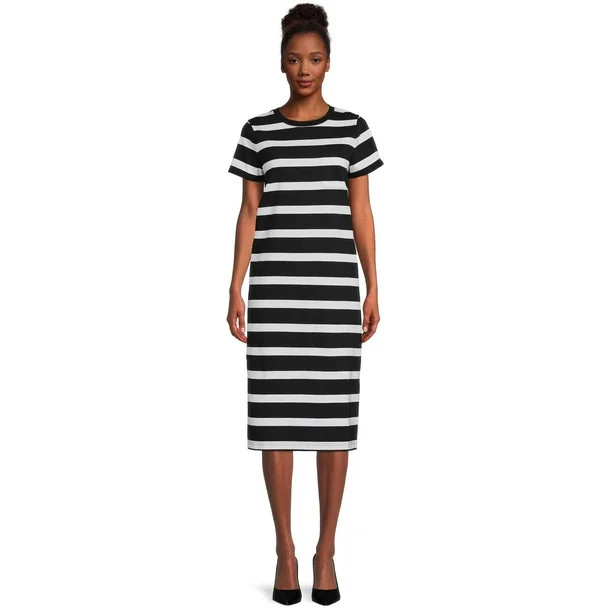 Time and Tru Women's T-Shirt Midi Dress | Walmart (US)