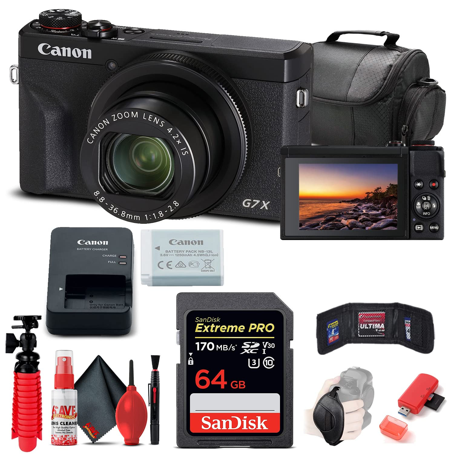 Canon PowerShot G7 X Mark III Digital Camera (Black) (3637C001) + 64GB Memory Card + Card Reader ... | Amazon (US)
