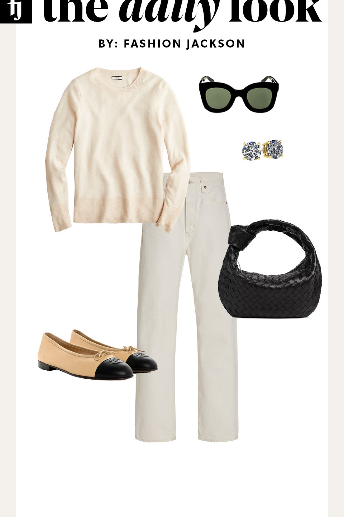 White jeans outfit idea, Chanel ballet flats, bottega handbag #whitejeans #balletflats 

#LTKshoecrush #LTKstyletip #LTKunder100