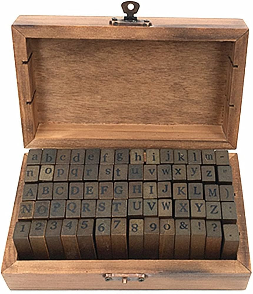 Alphabet Stamps Set,Vintage Wooden Rubber Letter Number and Symbol Diary Stamp Kit for Children D... | Amazon (US)