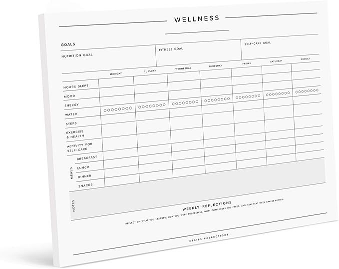 Bliss Collections Wellness and Habit Tracker Notepad, Minimalist Journal for Tracking Sleep, Exer... | Amazon (CA)