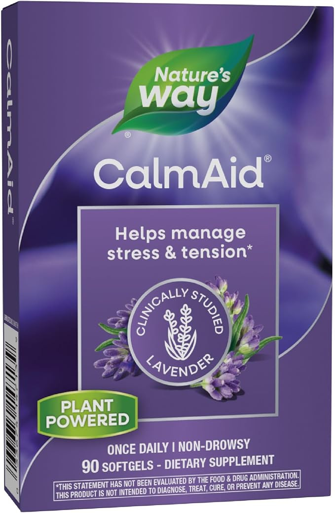 Nature's Way CalmAid, Helps Manage Stress and Tension*, Clinically Studied Lavender, Non-Drowsy, ... | Amazon (US)