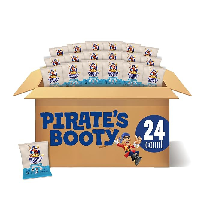 Pirate's Booty Aged White Cheddar Cheese Puffs, Gluten-Free, Kids Snacks, 0.5oz (24ct) | Amazon (US)