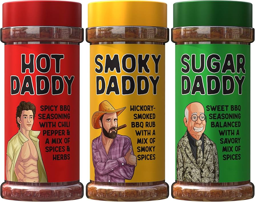 BBQ Rub Dad Gift Set - Sugar Daddy, Hot Daddy, Smoky Daddy. Barbecue Seasoning, Valentines Day Gi... | Amazon (US)