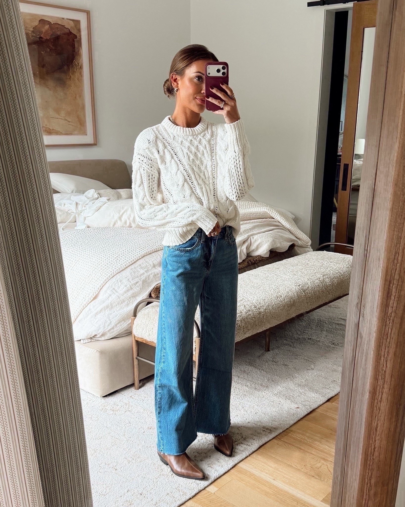 cable knit sweater + wide leg jeans both on sale this weekend! 🙌🏼

#LTKSaleAlert #LTKFindsUnder100