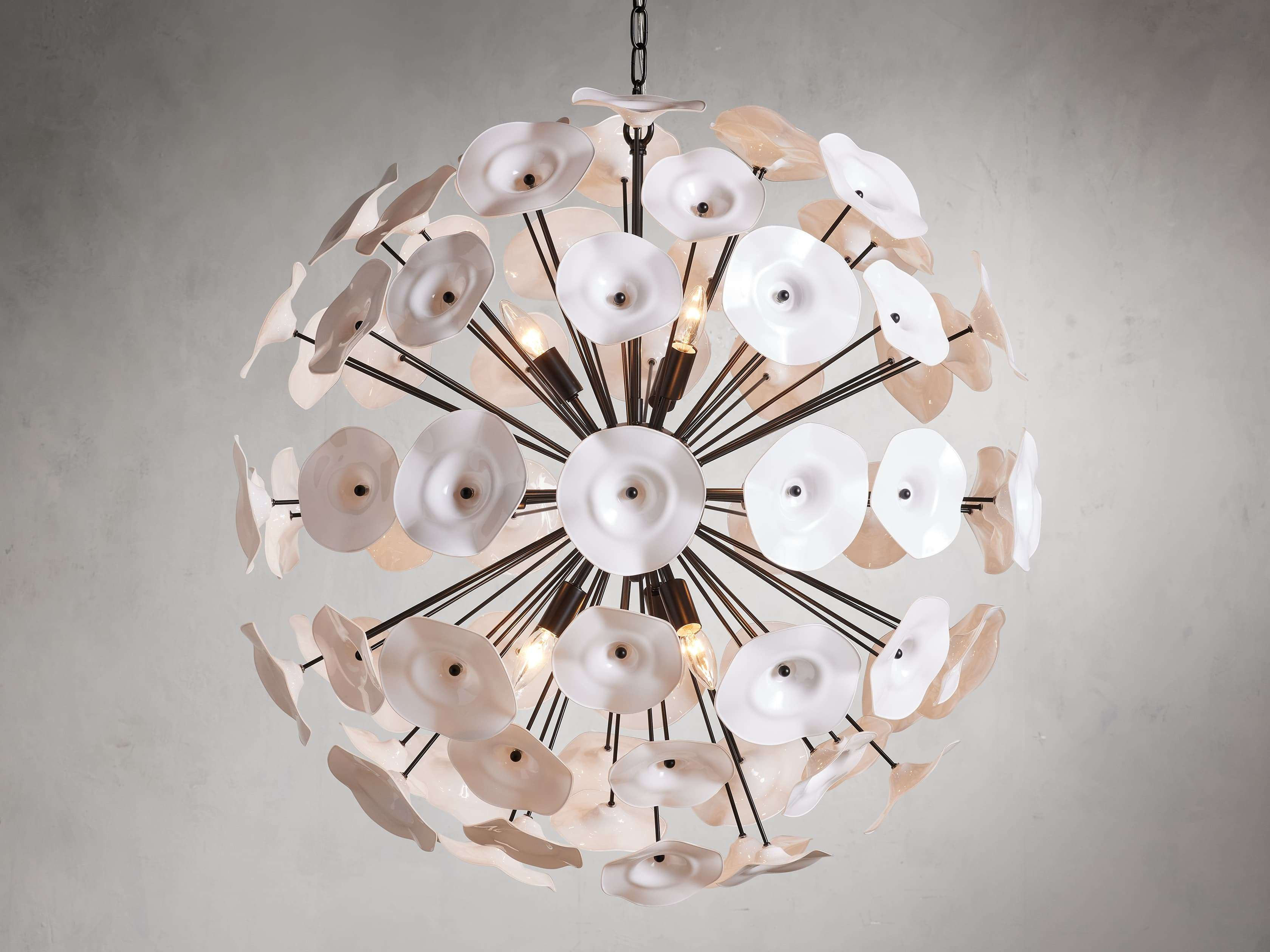 Lily Round Chandelier in Black | Arhaus