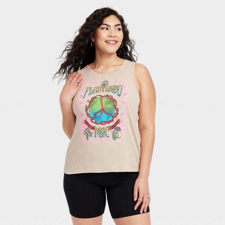 Women's Fleetwood Mac Graphic Tank Top - Beige | Target