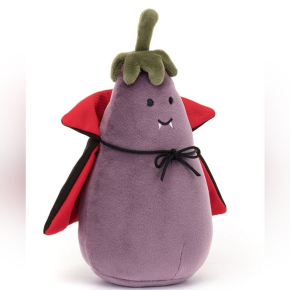 Jellycat Vivacious Eggplant Vampire 6.3x3.5x3.5" Soft and Plush NWT | Poshmark