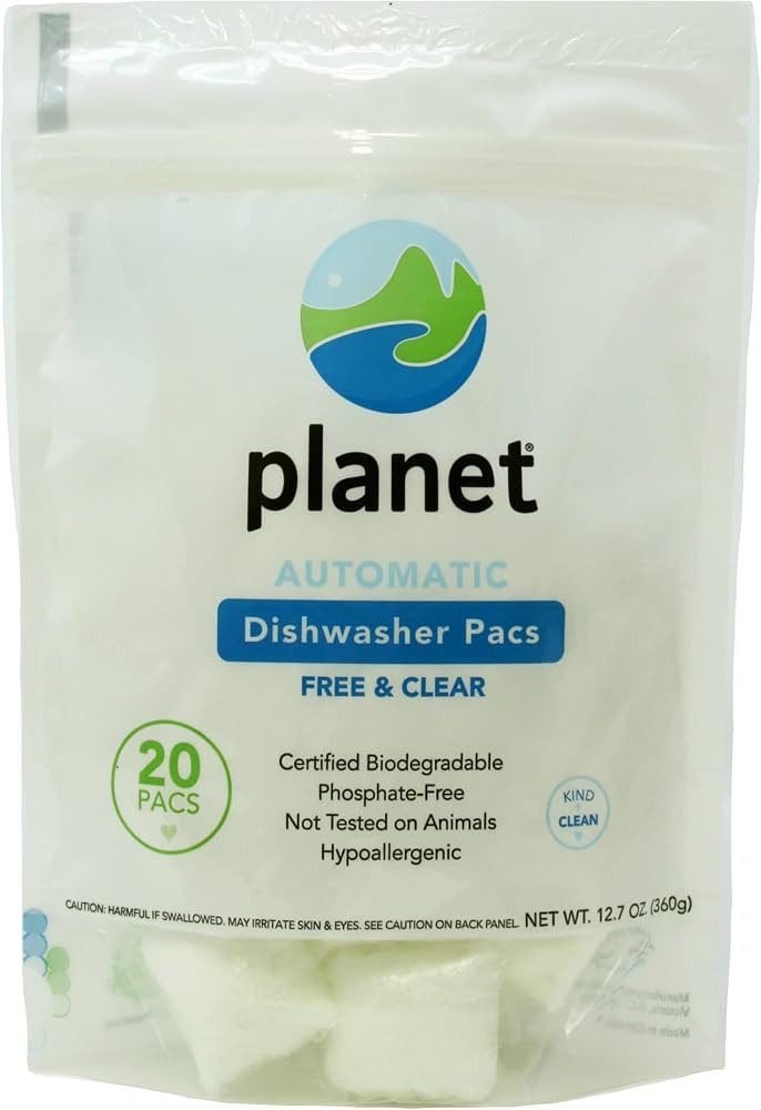 Planet Automatic Free & Clear Dishwasher Pacs, 12.7 Ounce | Amazon (US)