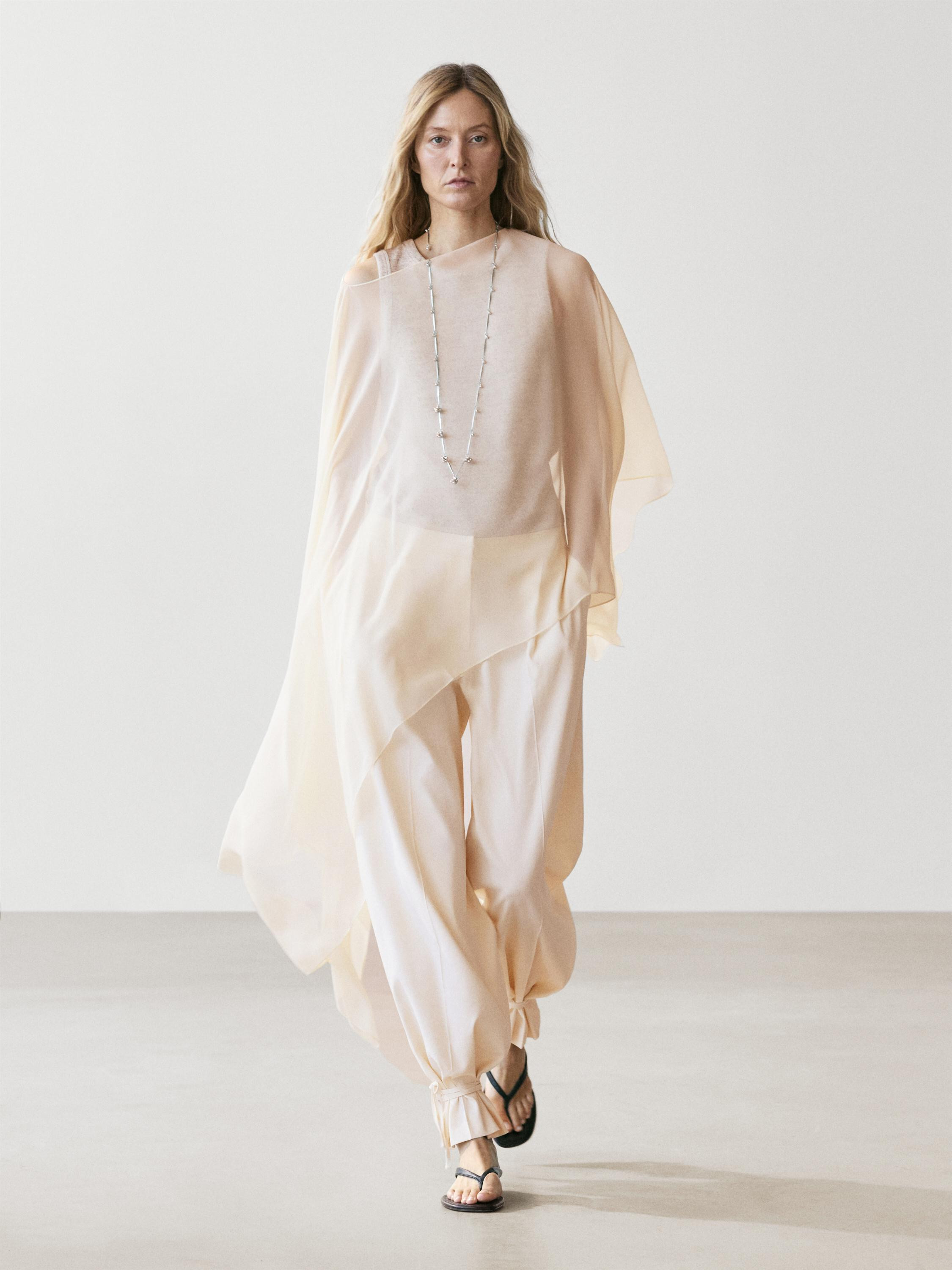 Cape asymmetrischer Schnitt Seide | Massimo Dutti DE