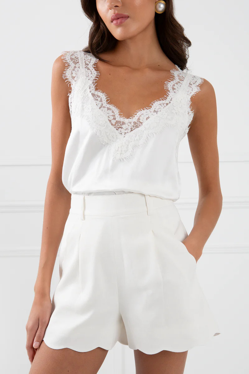 The Becky | Bra Friendly White Silk Cami | Sinead Keary