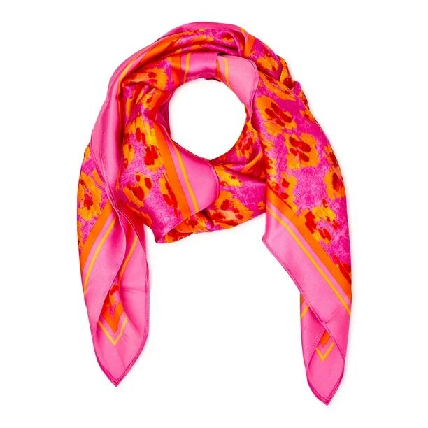 Scoop Print Silk Scarf for Women, Phlox Pink | Walmart (US)