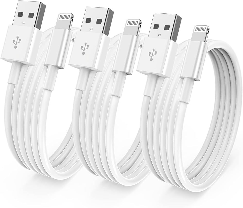 3 Pack [ Apple MFi Certified ] iPhone Charger 6ft, Long Lightning to USB Cable 6 Feet, Fast Apple... | Amazon (US)