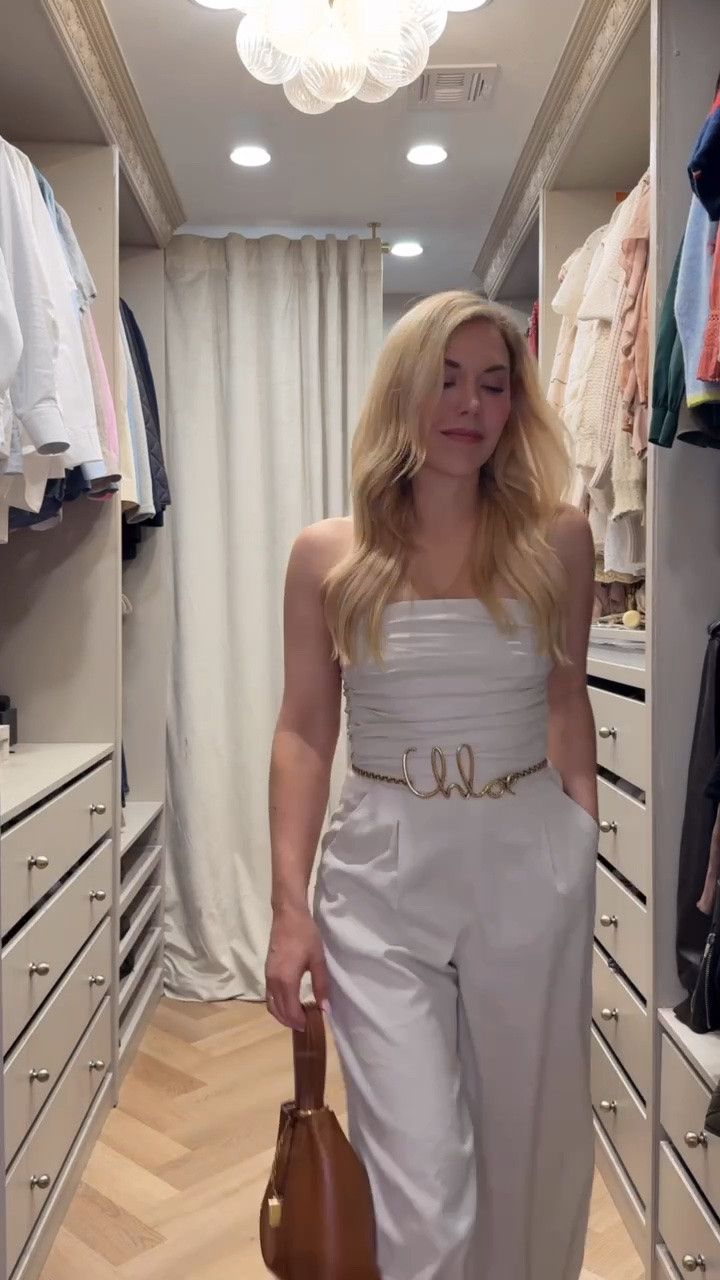 This is the perfect summer jumpsuit. (Stays up too!)
Linked to where to get this Chloe belt and Chloe bag for less 👏🏻

Summer outfit 
Summer
Vacation outfit

#LTKdayinmylife #LTKgrwm #LTKootd