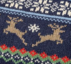 Reindeer Knitted Lumbar Pillow | Pottery Barn (US)