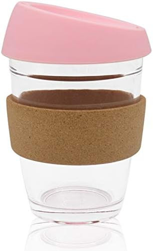 L'ifeager Reusable Coffee Cup Glass Travel Mug with Lid&Eco Friendly Cork sleeve Dishwasher and M... | Amazon (US)