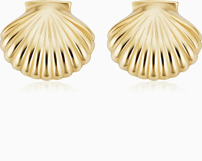 Oradina 14K Yellow Gold Seashell Studs | Nordstrom | Nordstrom