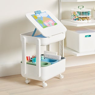 The Container Store&reg; Kids 2-Tier Craft Cart White | The Container Store