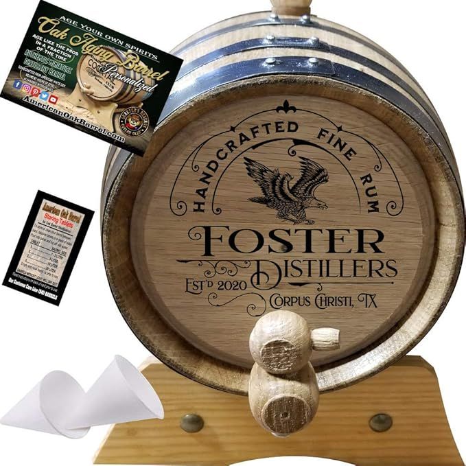 Personalized American Oak Spirit Aging Barrel (300) - Custom Engraved Barrel From Skeeter's Reser... | Amazon (US)