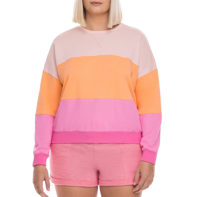 kindly Yours Colorblock Pullover Lounge Sweatshirt (Women's) - Walmart.com | Walmart (US)