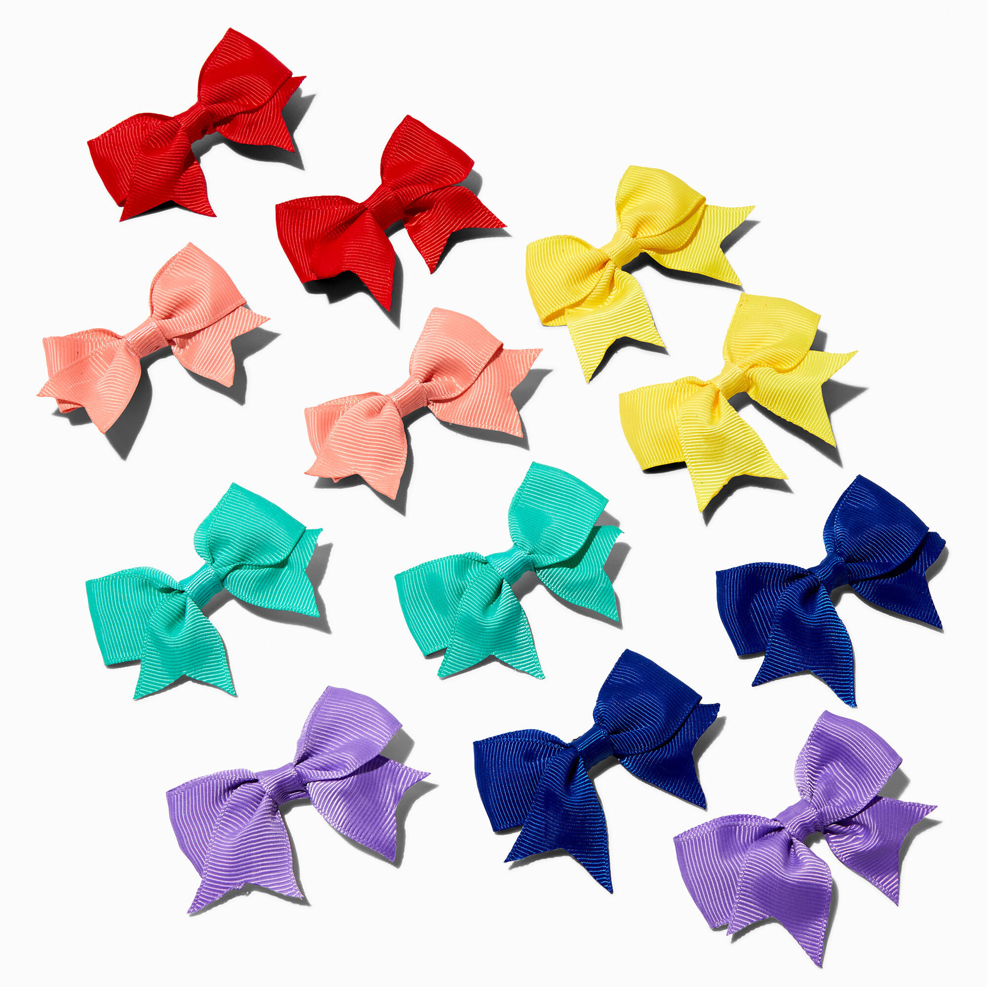 Claire's Club Rainbow Mini Hair Bow Clips - 12 Pack | Claire's (US)